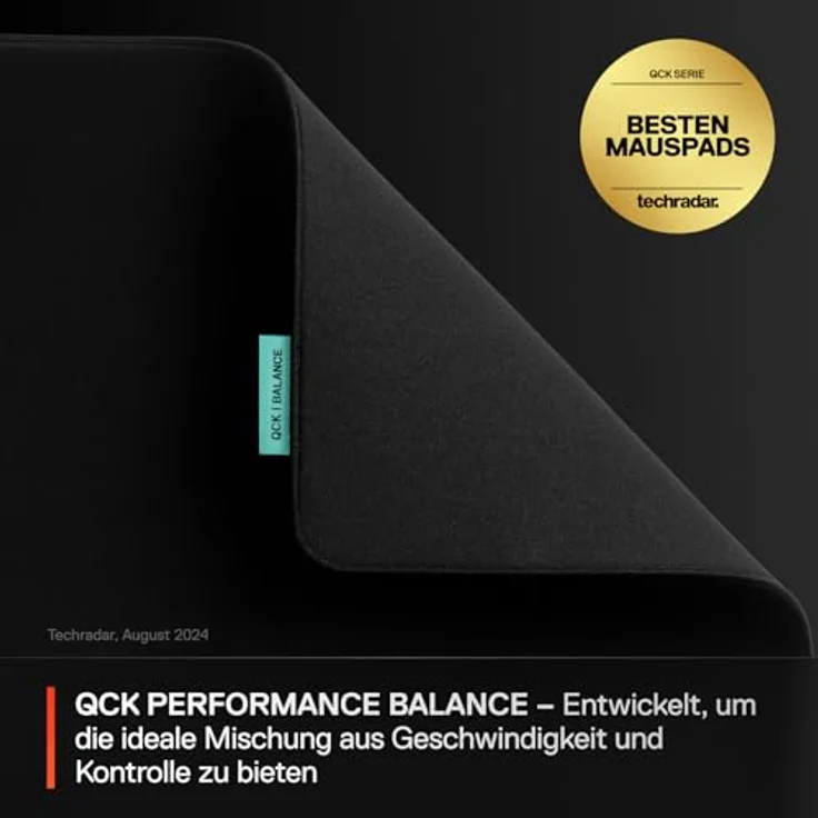SteelSeries QcK Performance Balance XL Mauspad - Gaming-Mauspad, rutschfeste Basis, 900 x 400 mm, schwarz – Bild 2
