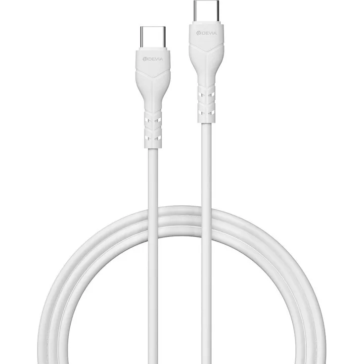 Devia Kintone, Ladekabel USB Typ C - USB Typ C, 1m, 3A, Weiß