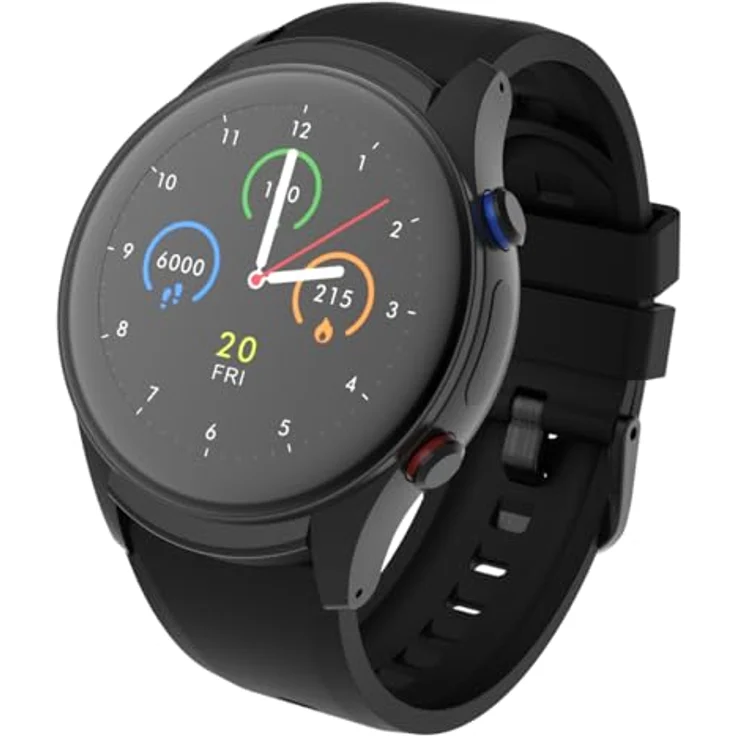 NikuTRAX Notrufuhr für Senioren NPC360S mit GeoTRAX Portal, 4G/LTE, AMOLED Display, Pulsoxymetrie, Blutdruckmessung, Temperaturmessung, Schrittzähler, GPS, blau – Bild 3