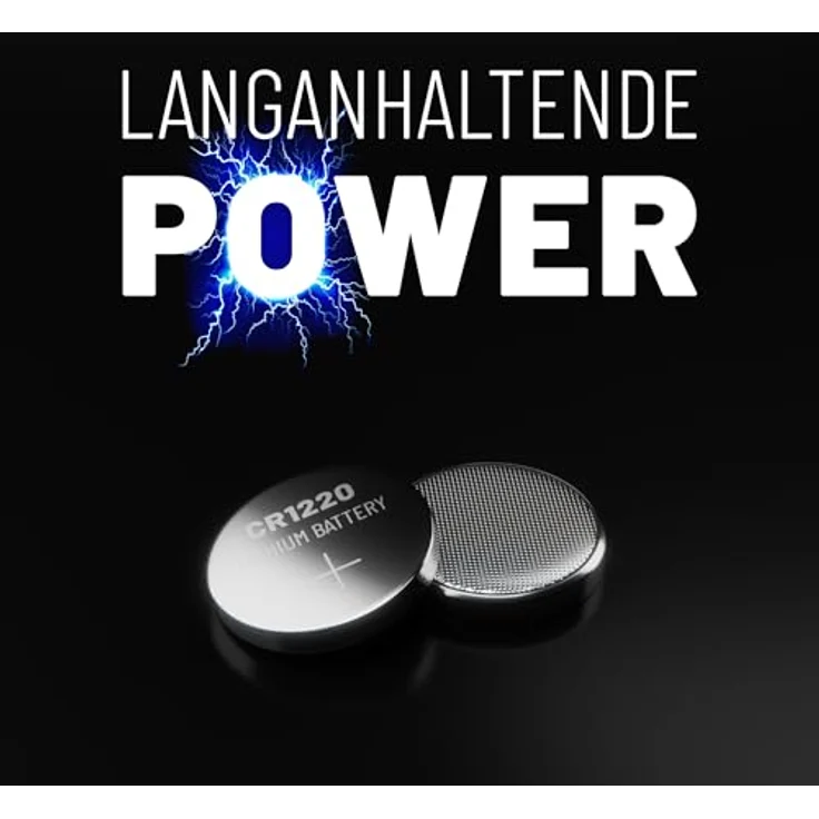 ABSINA CR1220 Knopfzelle 3V Lithium, 5er Pack - auslaufsicher, lange Haltbarkeit, perfekt für Autoschlüssel, Uhren und medizinische Geräte – Bild 4