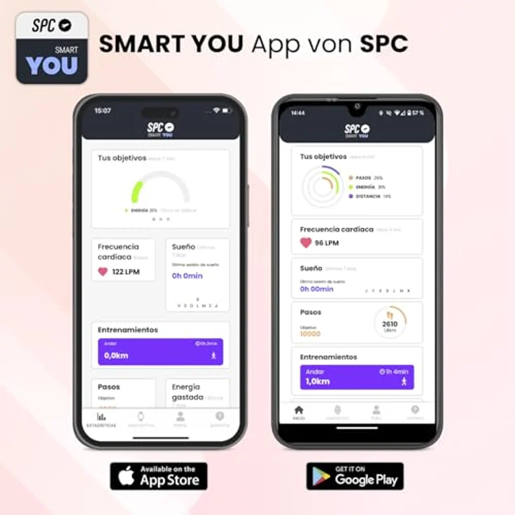 SPC Smartee Duo Velvet, Smartwatch 41mm AMOLED, Bluetooth, Silber mit weißer und burgunderfarbener Armband, IP68, SpO2, integrierter Pulsmesser – Bild 6