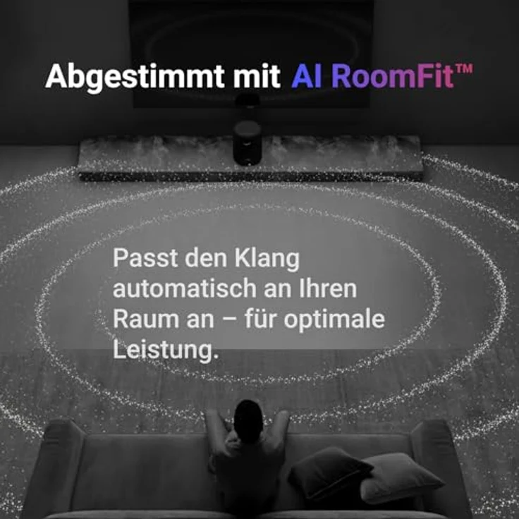 WiiM Sound Smart Speaker, 1,8″ Touch-Display, Hi-Res 24 Bit/192 kHz, AI RoomFit™, 100W Spitzenleistung, Wi-Fi 6E / Bluetooth 5.3, Multiroom & Stereo-Kopplung, Fernbedienung, Schwarz – Bild 4