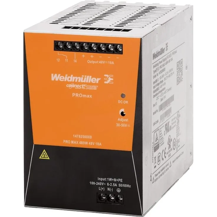 Weidmüller PROmax Stromversorgung UC 22,5-29,5V, 20A, 480W, für anspruchsvolle Automation
