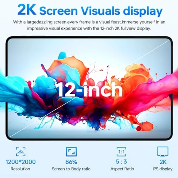 OUKITEL OT5 Tablet 12 Zoll - 36(12+24) GB RAM +256GB ROM (2TB TF) Helio G99 Octa-Core Tablet Android 13, 11000mAh Gaming Tablet, 2K Display, 16MP+5MP Dual SIM Tablet PC, 4G LTE/5G WiFi/TÜV/GPS, Grau – Bild 3
