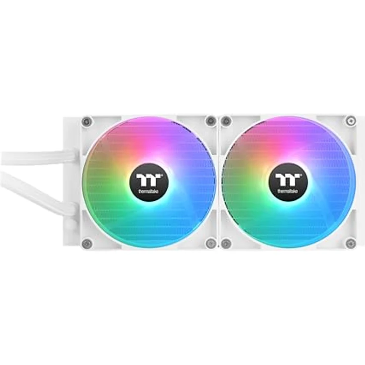Thermaltake TH280 V2 Ultra ARGB Sync, CPU Wasserkühler AIO mit 280 mm Radiator, zwei CT140 ARGB-Lüftern, Weiss – Bild 3