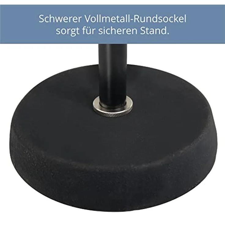 Pronomic MST-10 BK Mikrofon Tischstativ Tischmikrofon Stativ Ständer (für 3-8'' Gewinde, Gusseisener Fuß) schwarz – Bild 7