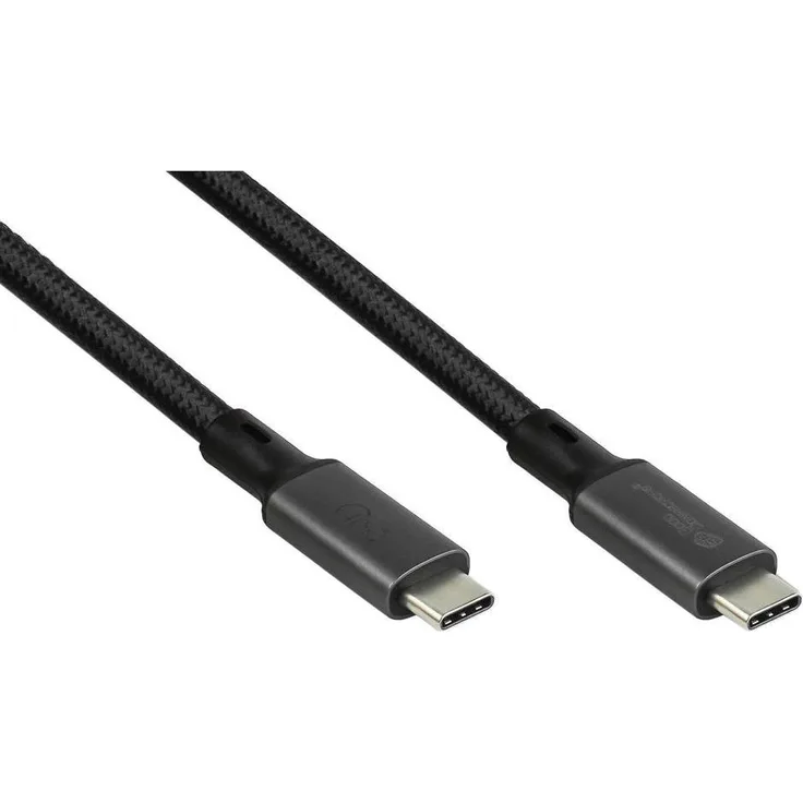 Good Connections USB 4.0 Gen. 3x2 Spiralkabel, magnetisch, 240W Schnellladen, 40Gbit/s Datenübertragung, 8K@60Hz, schwarz, 1m