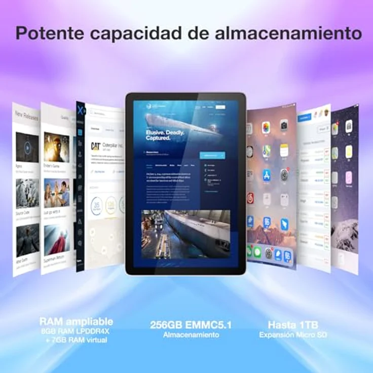 DOOGEE T10 Pro Tablet 10,1 Zoll FHD+ mit 15 GB RAM + 256 GB ROM (1 TB erweiterbar), 8580 mAh Akku, Octa-Core Android 12 Tablet mit Dual 4G LTE, WiFi 2,4/5G, TÜV-Zertifiziert, 13MP + 8MP, Pink – Bild 4