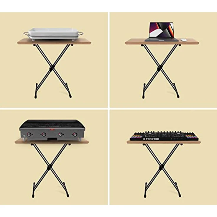 Classic Cantabile Doppelstrebiger Keyboardständer - 5-Fach höhenverstellbares Keyboard Stativ - Stabiler Keyboard Stand Doppel - Stand für E-Piano Stagepiano - Klavier Halterung Schwarz – Bild 5