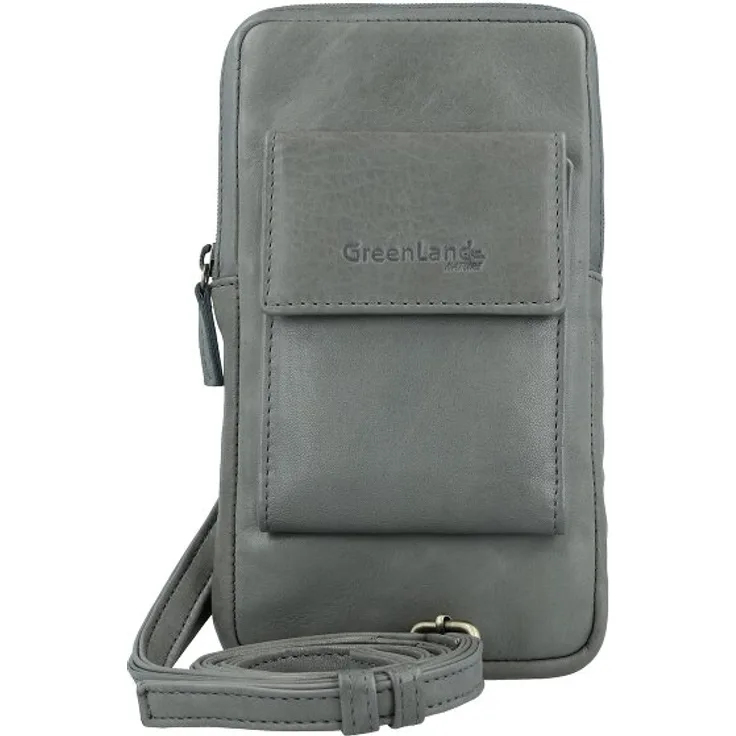 Greenland Nature Nature Soft Handytasche aus 100% Leder, 11 cm, grün