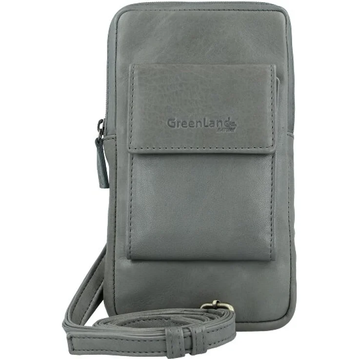 Greenland Nature Nature Soft Handytasche aus 100% Leder, 11 cm, grün