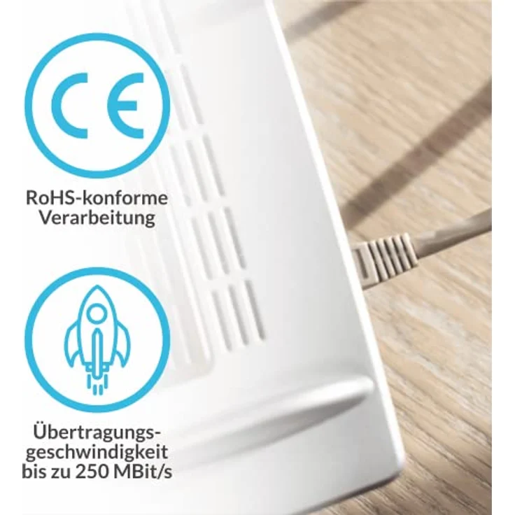 COXBOX 15 m DSL Kabel Fritzbox, Speedport, Easybox - TAE Kabel RJ45 grau - VDSL ADSL WLAN Router-Kabel mit Twisted Pair für eine zuverlässige Verbindung – Bild 3