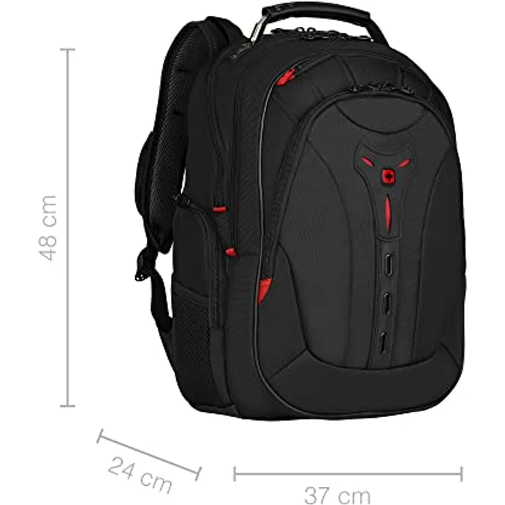 WENGER Pegasus Deluxe Laptop-Rucksack mit Tabletfach, Notebook 14 bis 16 Zoll, Tablet bis 10 Zoll, Organizer, 25 l, Damen Herren, Büro Business-Reisen Uni, Schwarz, 606492 – Bild 2