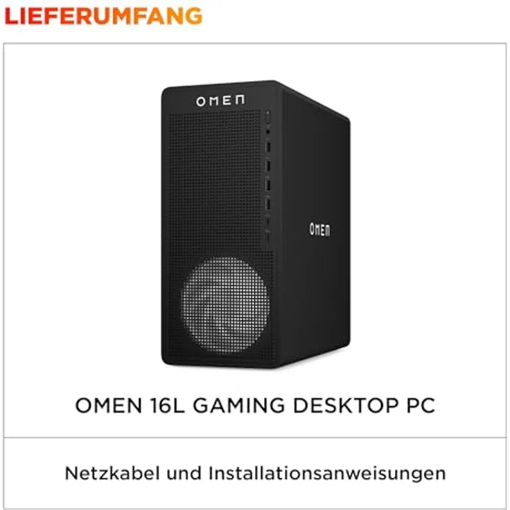 HP OMEN by HP 16L TG03-0154ng, Gaming Desktop-PC mit AMD Ryzen 5 8400F, 16 GB DDR5 RAM, 1 TB SSD, AMD Radeon RX 9060 XT, schwarz – Bild 4
