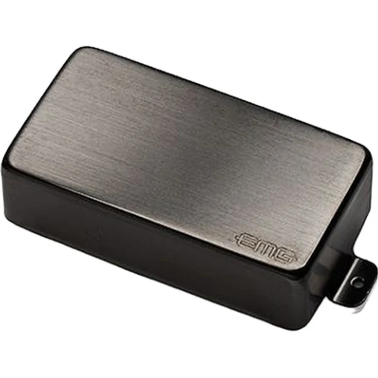 EMG 81 Brushed Black Chrome, Aktiver Humbucker Tonabnehmer für E-Gitarre mit Keramikmagnet, hoher Output, Solderless Installation