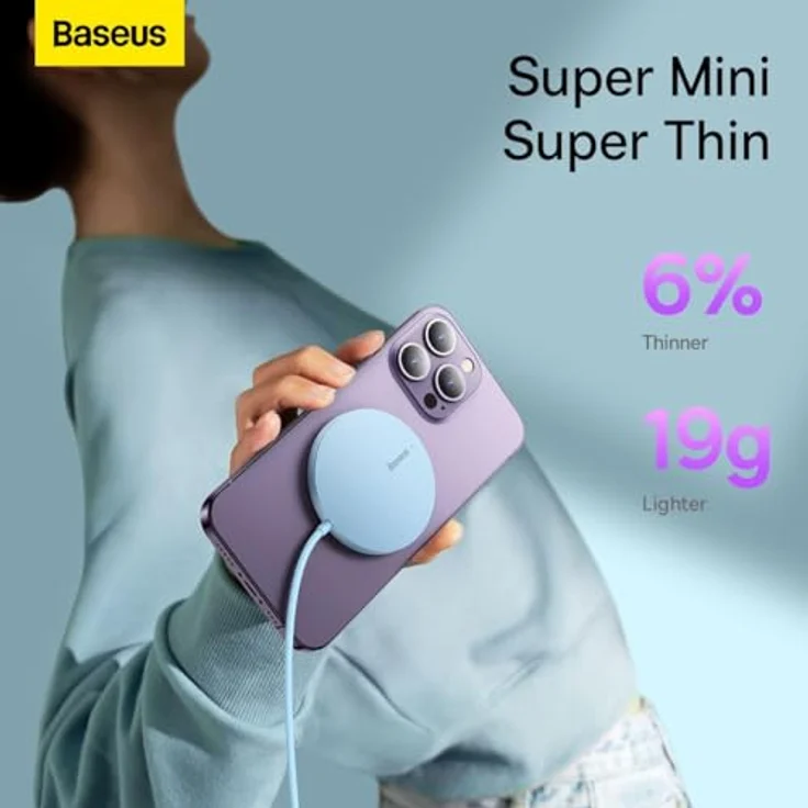Baseus Simple Mini3 Magnetic Wireless Charger 15W Galaxy Blue (15 W), Wireless Charger, Blau – Bild 5