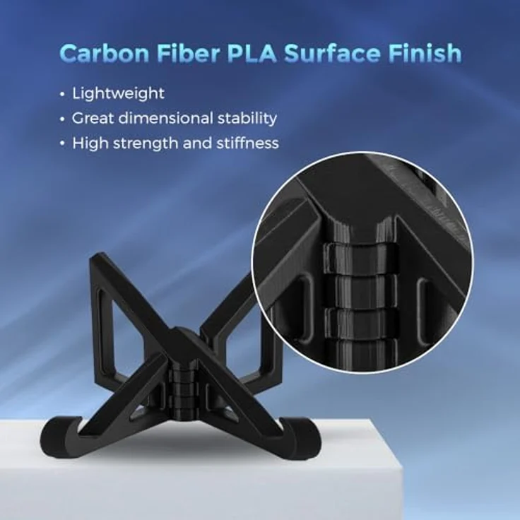 FLASHFORGE Kohlefaser PLA Filament 1.75mm, Kohlefaserverstärkt, 1KG, hohe Festigkeit & Abriebfestigkeit, schwarz – Bild 4