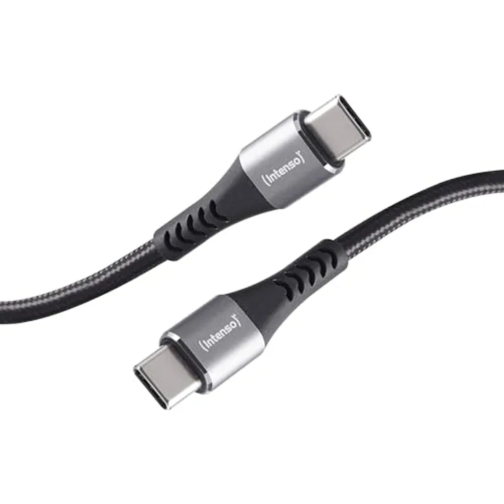 Intenso C315C USB-C auf USB-C Kabel, 60W Schnellladung, 1,5 m, robust mit verstärktem Knickschutz, schwarz
