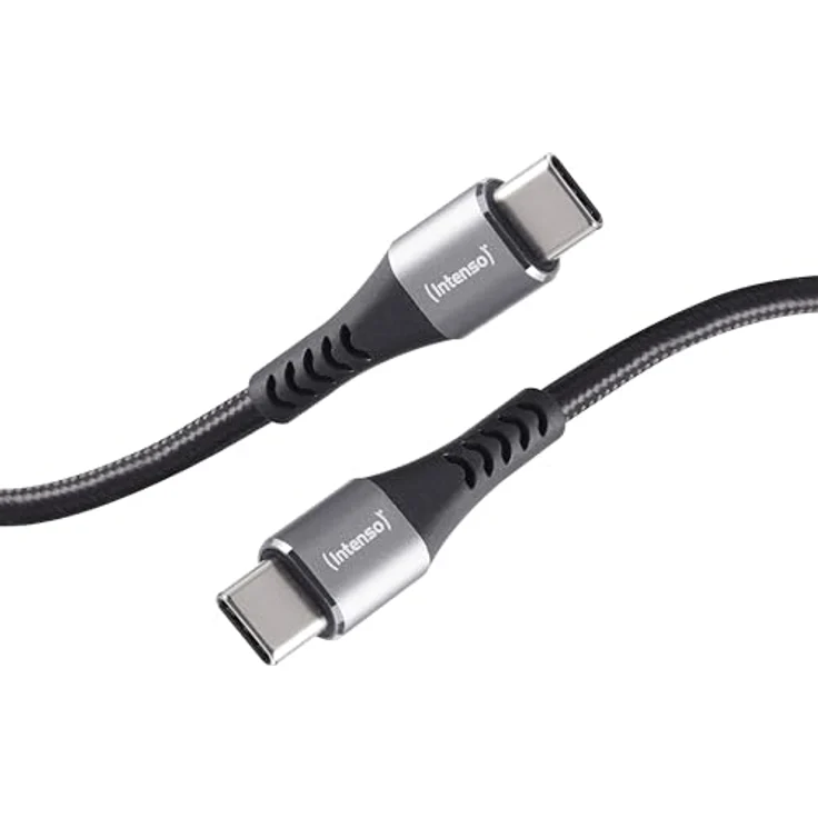 Intenso C315C USB-C auf USB-C Kabel, 60W Schnellladung, 1,5 m, robust mit verstärktem Knickschutz, schwarz – Bild 1