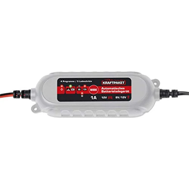 Dino KRAFTPAKET 136314 Automatikladegerät 12 V, 6V, 1A, 5-Schritt Ladegerät mit deutschsprachigem Display und Memoryfunktion – Bild 3