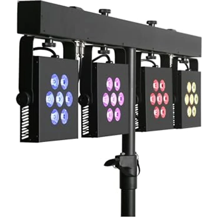 Eurolite KLS-3002 MK2 AIR, LED Par Set mit 28x12 W RGBWA/UV, 4 einzeln ansteuerbare Spots, Schwarz matt – Bild 2