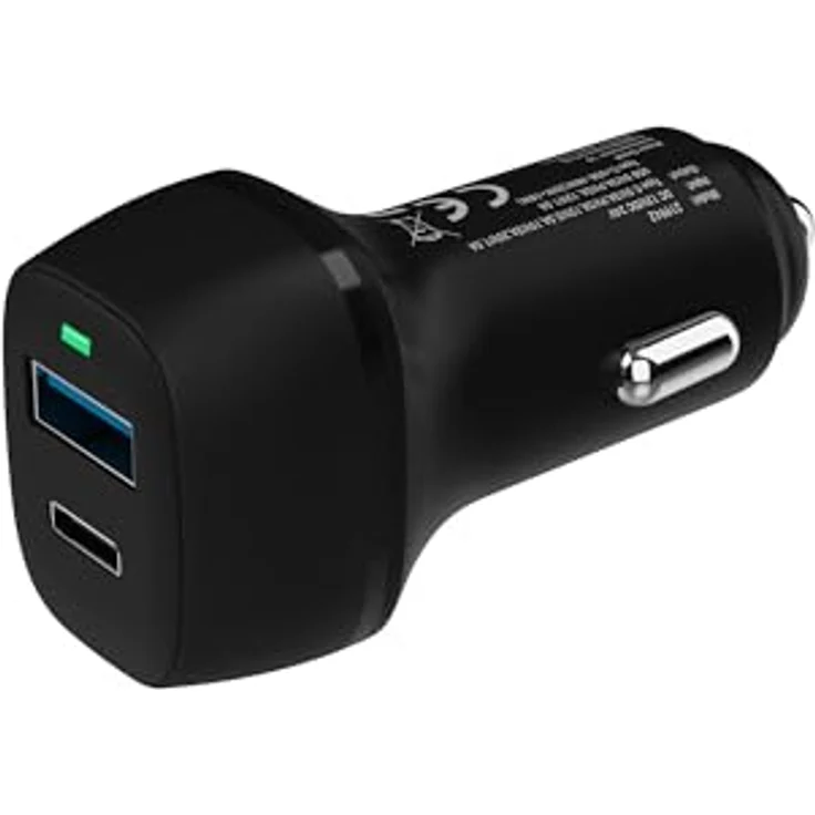 Xlayer Kfz-Ladegerät Typ C PD 48W & USB QC3.0 18W Dual Adapter, Schnellladegerät für Smartphones und Tablets, Schwarz – Bild 2