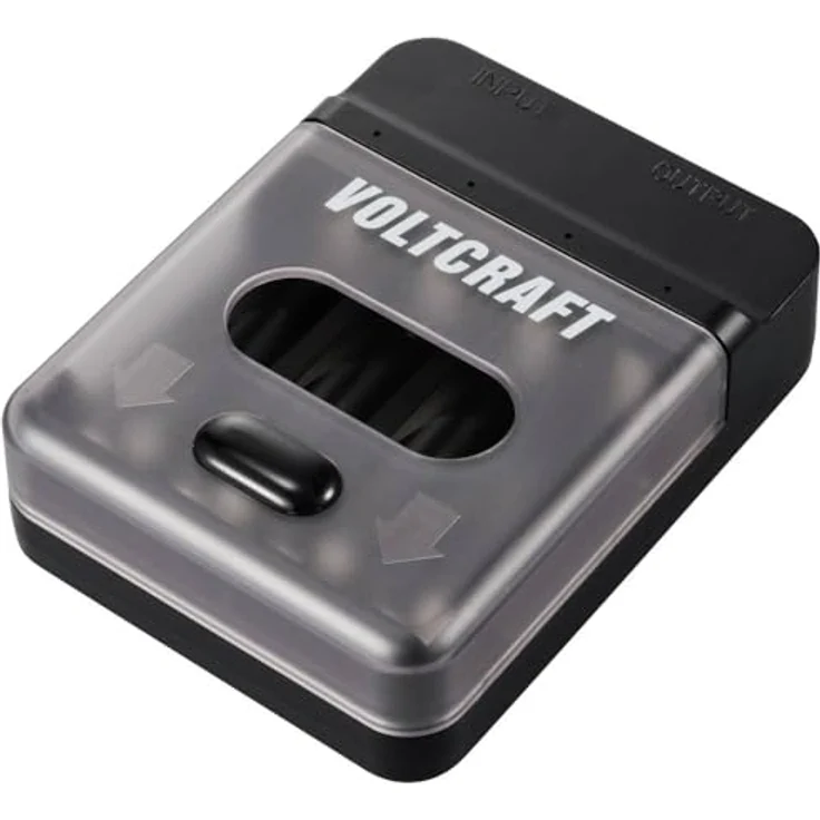 VOLTCRAFT VC-BC4-PB1, 2in1 Ladegerät & Powerbank für AA/AAA Ni-MH-Akkus, LED-Anzeige, 500mA Ausgangsstrom, USB-A auf USB-C Kabel – Bild 2