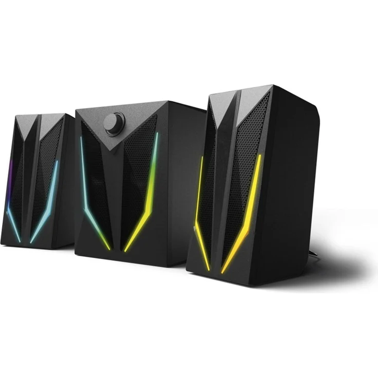 uRage 2.1-Gaming-Lautsprecherset "BLAST-R 621", 20W, RGB-Illumination, USB- und 3,5-mm-Anschluss, schwarz