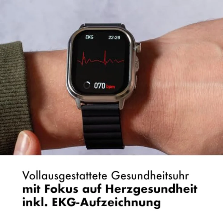 Knauermann PRO 4 Ultra Gesundheitsuhr, 1,95 Zoll AMOLED Display, integriertes GPS, langanhaltende Akkulaufzeit bis 25 Tage, Milanaiseband – Bild 6
