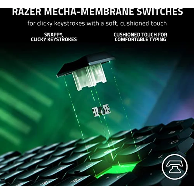 Razer Ornata V3 - Flache Mecha-Membran-Gaming Tastatur (Hybrid Mecha-Membran-Switches, Magnetische Soft-Touch-Handballenauflage) QWERTY US-Layout | Schwarz – Bild 4