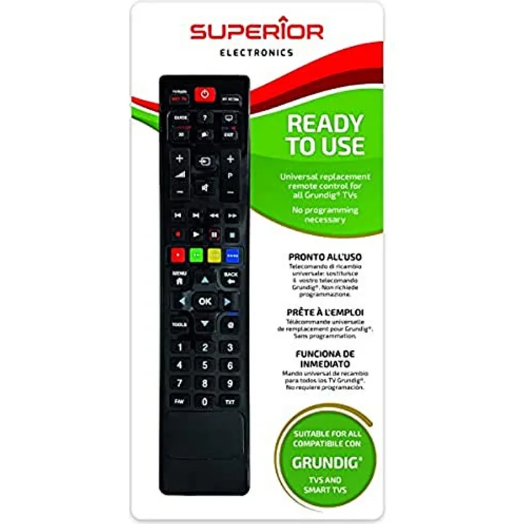 Superior Electronics Universalfernbedienung für Grundig Smart, schwarz
