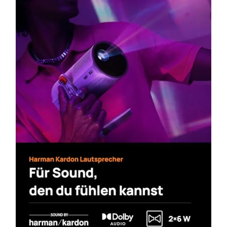 XGIMI MoGo 4 Laser, Mini Beamer mit 550 ISO-Lumen, 2,5 Std Akku, Google TV und Harman Kardon Sound, inkl. 4 Filter – Bild 5