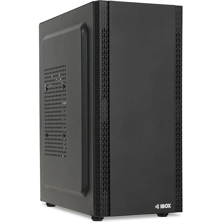 iBox I-BOX ANTILA 39 Midi-Tower ATX Box, Schwarz, mit 2 Lüftern, Staubfilter und 7 Erweiterungssteckplätzen