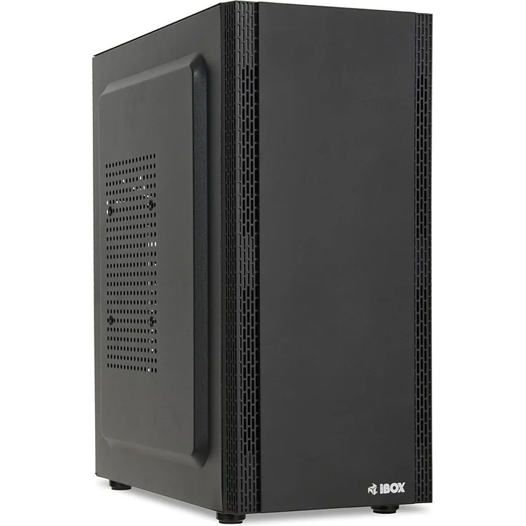 iBox I-BOX ANTILA 39 Midi-Tower ATX Box, Schwarz, mit 2 Lüftern, Staubfilter und 7 Erweiterungssteckplätzen