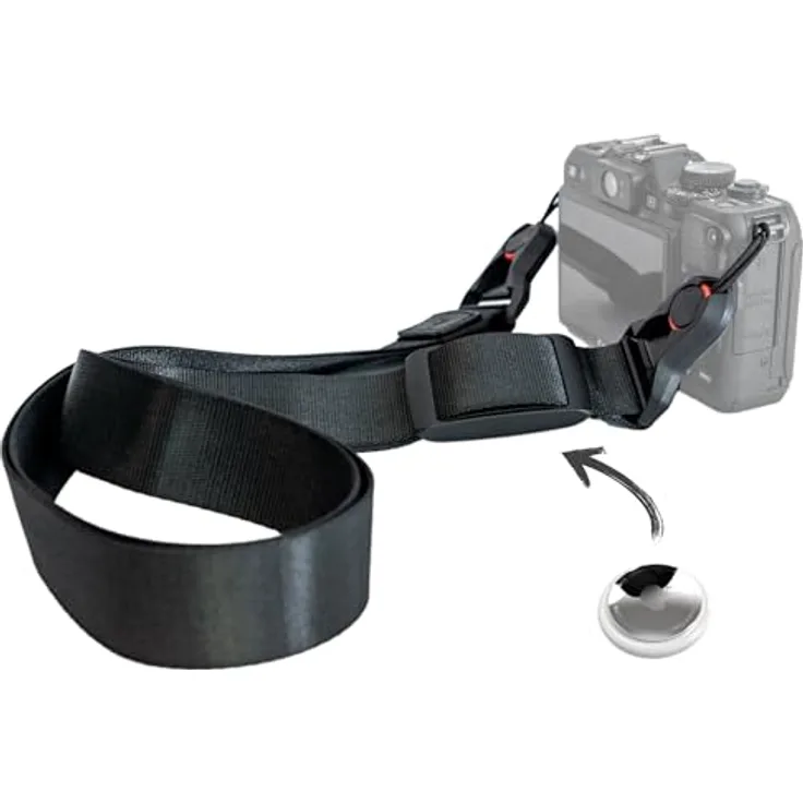 AIRBELL AirStrap Kameragurt mit verstecktem AirTag-Fach, Schnellwechsel-System, verstellbar von 80cm bis 140cm, kompatibel mit den meisten Kameras