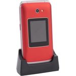 Vitus 2G Klappbares Senioren Mobiltelefon mit Großtasten rot