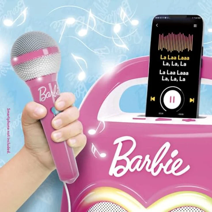 Lisciani Barbie Party - Partymaker, tragbarer Bluetooth-Lautsprecher für Kinder, pink und weiß – Bild 7