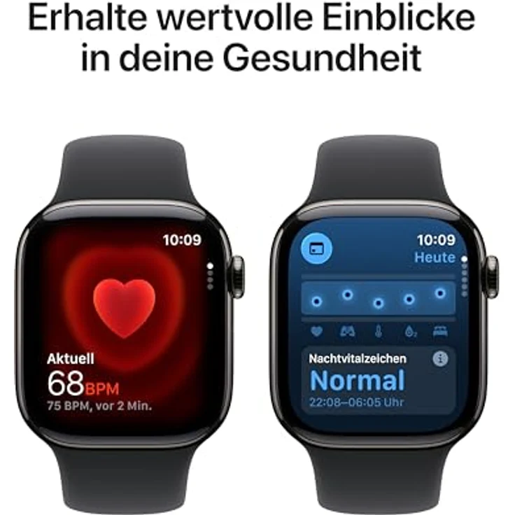 Apple Watch Series 11 Cellular, 42 mm, Titangehäuse Schiefer, Sportarmband Schwarz, - M/L – Bild 4