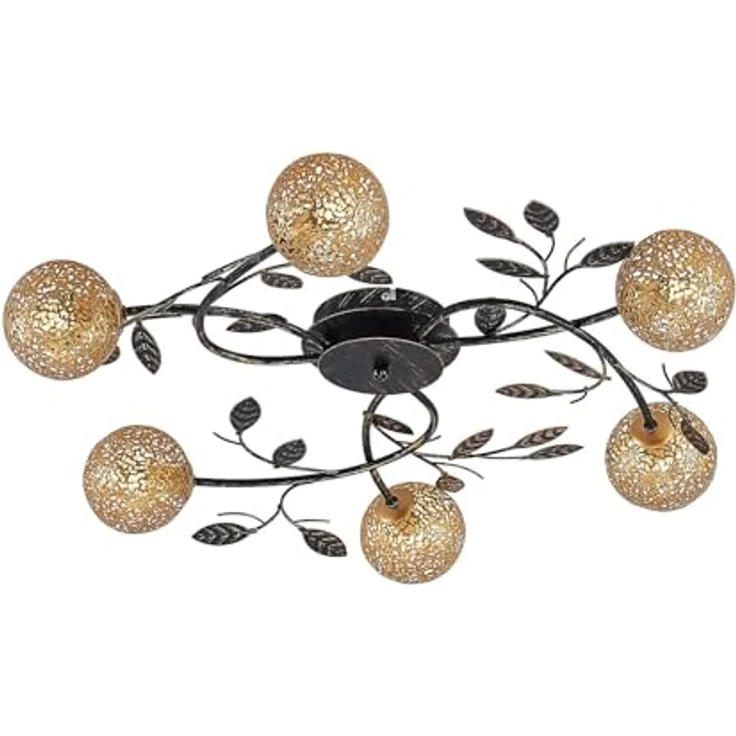 Lucande Deckenlampe 'Evory' in Gold/Messing aus Metall für Wohnzimmer & Esszimmer (6 flammig, G9) - Florentiner Deckenleuchte, Lampe, Wohnzimmerlampe by Lucande – Bild 1