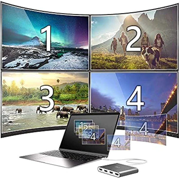 j5create JCA366-N Multi-Moniteurs USB-C™ 4 Ports HDMI™ Hub - Erweiterte Anzeigemodi, 1080P Auflösung, USB 3.0 Powered – Bild 3