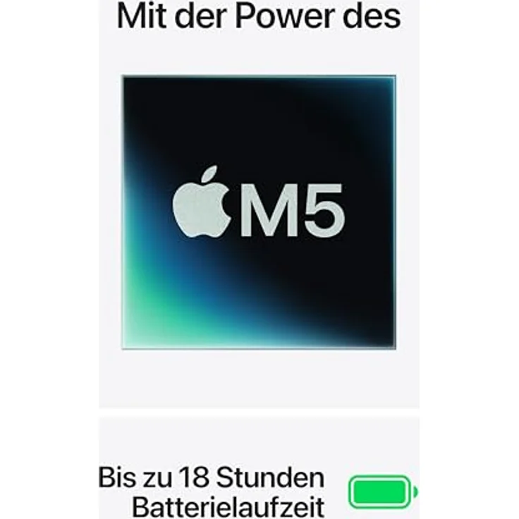 APPLE MacBook Air (2026) 15,3 Zoll, Apple M5, 16 GB RAM, 512 GB SSD, macOS, Polarstern – Bild 3