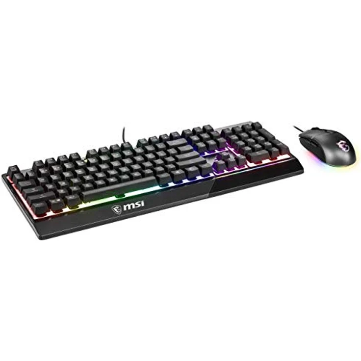 MSI Vigor GK30 IT Halbmechanische Gaming-Tastatur mit RGB-LED-Hintergrundbeleuchtung, Mystic Light, Multimedia-Hotkey-Tastatur + Maus, volle Größe, Schwarz – Bild 3