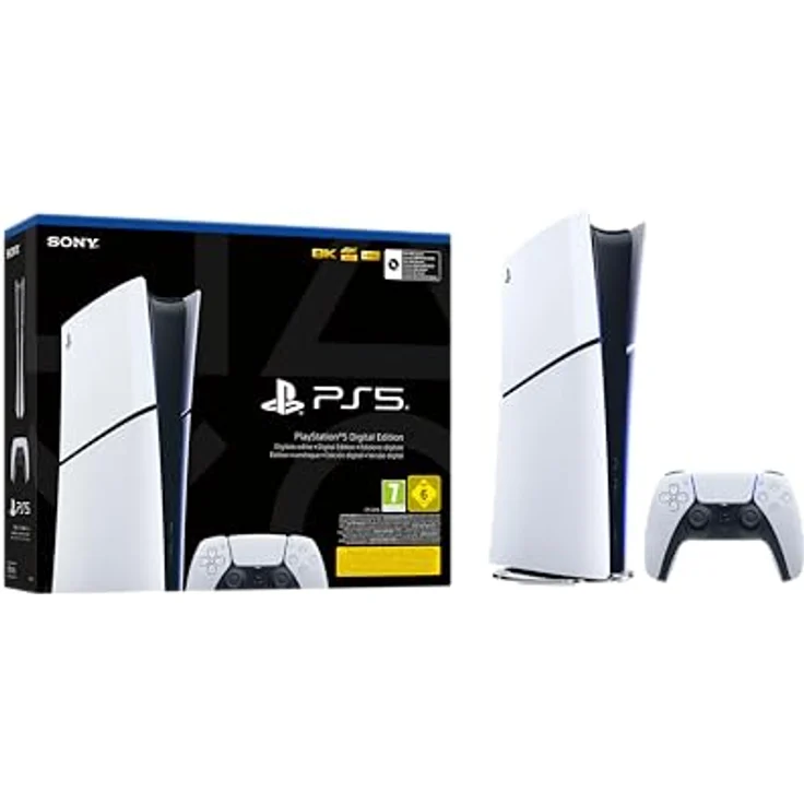 Sony PlayStation 5 Slim Digital-Edition (ohne Laufwerk), 1TB SSD, 4K & 8K Support, Dual-Color, inkl. Wireless Controller – Bild 2