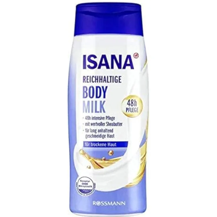 ISANA MED reichhaltige Bodymilk - 400 ml, 48h Feuchtigkeitspflege mit Sheabutter