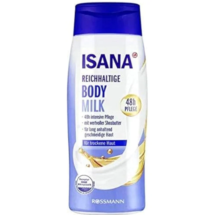 ISANA MED reichhaltige Bodymilk - 400 ml, 48h Feuchtigkeitspflege mit Sheabutter
