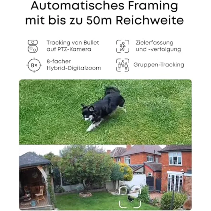 eufy PoE NVR Security System S4 Max, 4× 3-Linsen Bullet-PTZ-Kameras, 16MP, 360° PTZ, 8× Auto-Zoom, KI-Videosuche, Farbnachtsicht, 2TB HDD – Bild 4