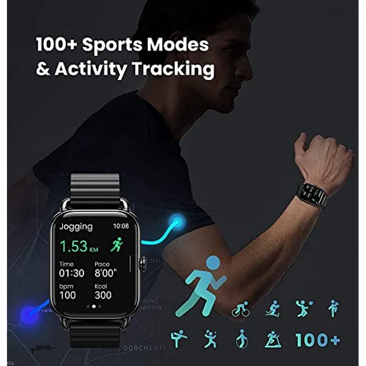 Haylou RS4 Plus Smartwatch Unisex, Einheitsgröße, Metallgehäuse, Silikonarmband, Silver – Bild 6