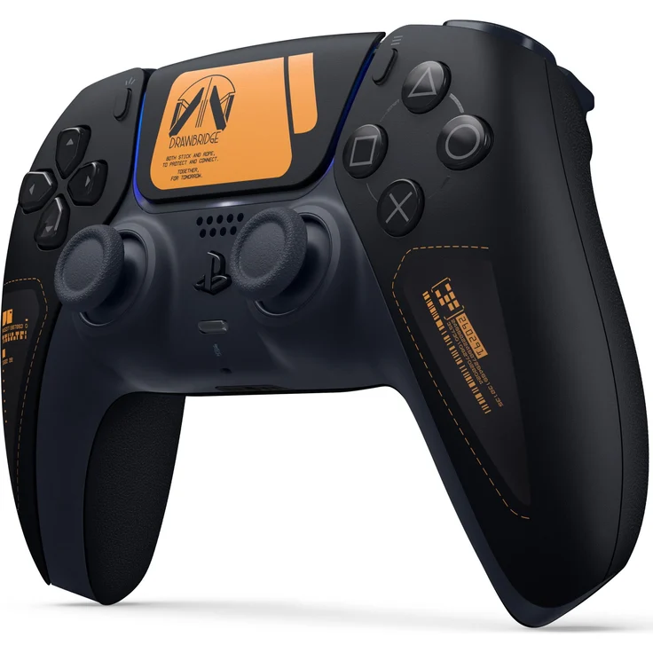 Sony PS5 DualSense-Controller „Death Stranding 2 Edition“, kabellos, schwarz mit orangenen Akzenten, haptisches Feedback und adaptive Trigger
