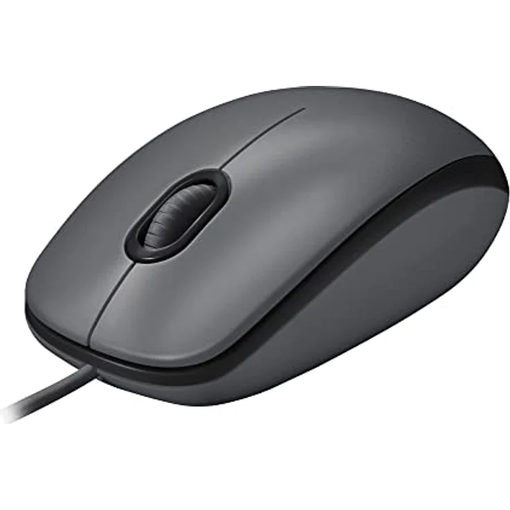 Logitech M100 Kabelgebundene USB-Maus, 3 Tasten, 1000 DPI Optical Tracking, Für Links- und Rechtshänder, Kompatibel mit PC, Mac, Laptop - Grau – Bild 1