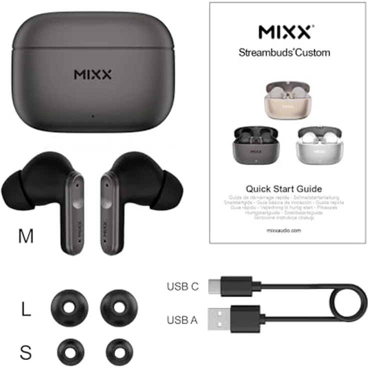 Mixx audio Streambuds Custom 3, True Wireless Kopfhörer mit 300 Minuten Akkulaufzeit, Schwarz – Bild 8
